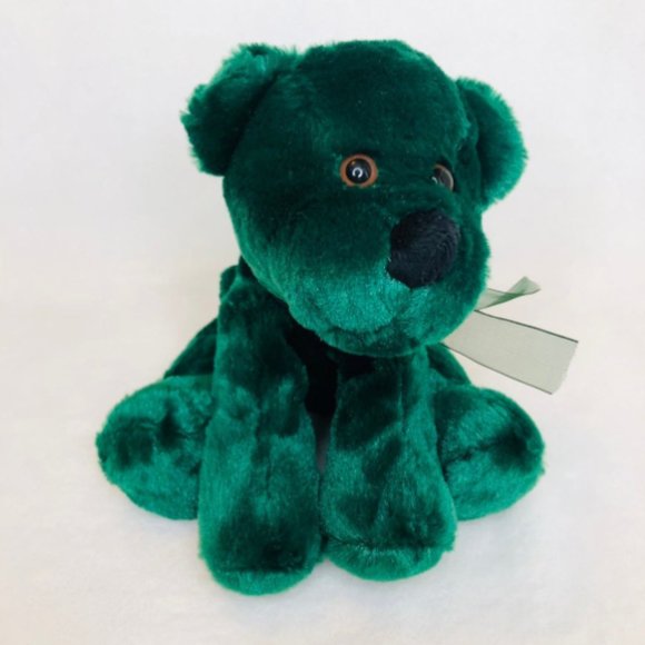 $10 Vintage Kellytoy Collectable Green Dog Plush Stuffed Animal Brown Eyes - Picture 2 of 8